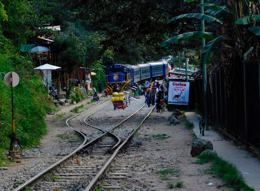 Tren saliendo de la hidroeléctrica