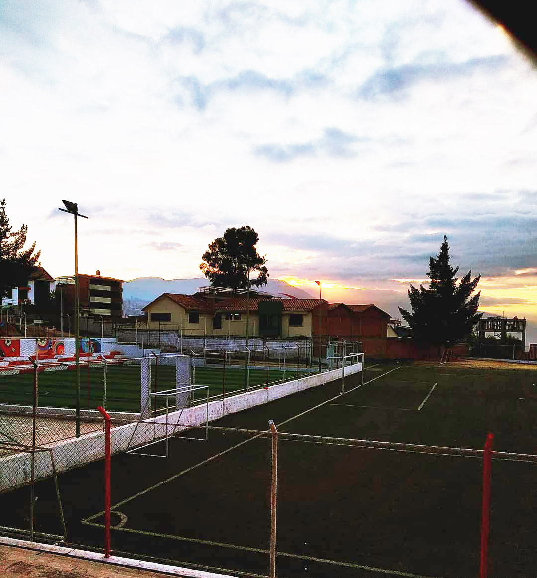 Vista del atardecer en el Parque el Bosque de Coripata